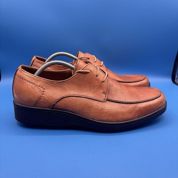 Gravity Defyer Brown Leather Oxford Shoes Men's Size 13 TB318S Retail $160 - Picture 1 of 9